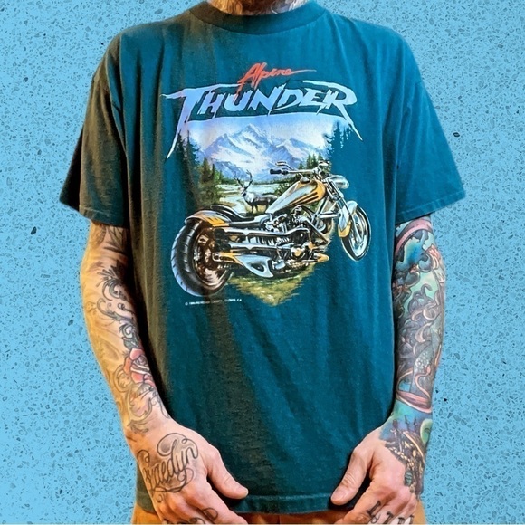 Vintage biker motorcycle t shirt - Picture 7 of 7